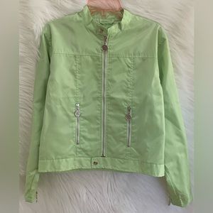 Nice Girl Lightweight Jacket Lime Green with Silver Zipper Medium